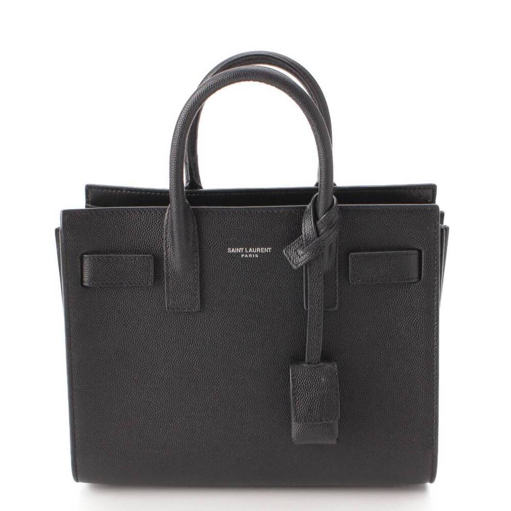 Saint Laurent Sac de Jour Grain Leather Handbag Black